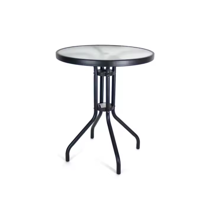 Gerimport - Mesa de Exterior con Agujero para Sombrilla Negro 71x60x60 Cm - 1