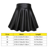 Falda Corta De Cuero Sintético Para Mujer Cintura Alta Elástica Estilo Streetwear Adecuada Para Trabajo Y Club Nocturno - details 0
