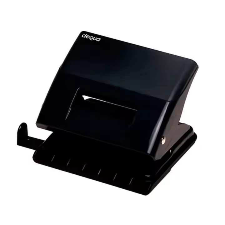 PERFORADOR DE PAPEL  DEQUA PLASTICO 20 HOJAS NEGRO - 1