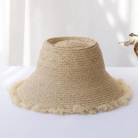 Sombrero De Paja Raffia 100% Para Mujer Verano 2024 Con Lazo Protección UV Sombrilla Casual Para Playa Y Exterior - details 3