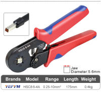 Herramienta De Enchufe Ferrule HSC8 6-4/6-6 Para Terminales De Tubo Y Cable Eléctricos Reparación De Circuitos Electrónicos Herramienta Multifuncional De Acero Al Carbono - details 3