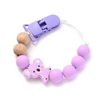 Portador De Chupete De Silicona Para Bebé Con Cadena De Dientes De Animales De Peluche Soporte Para Chupete Y Mordedor De Madera Para Niños Mayores De 4 Meses - details 4