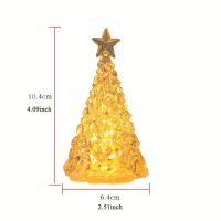 Árbol De Navidad De Cristal Con Luz Caliente Y Colorida Luz De Noche Con Estrella Decoración De Mesa Para Dormitorio Regalo De Velas Incluidas Fuente De Alimentación De Batería - details 2