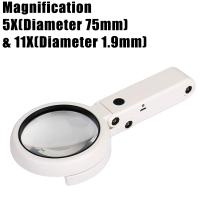 Lupa Magnífica Portátil Con 8 Luces LED Plegable Para Revisiones De Joyas Y Reparaciones Stand Desk 5x 11x Herramienta Doméstica - details 7