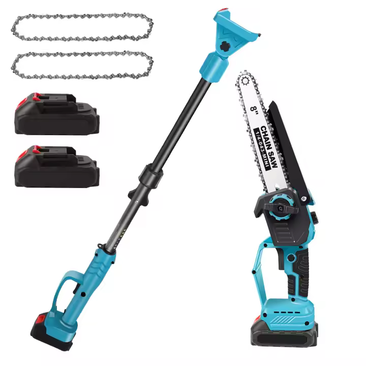 Sierra de Pértiga Inalámbrica 2 en 1 Eléctrica 8" con Motosierra Mini | Motobrushless | Kit con 2 Baterías | Poda de Árboles | Pértiga Extensible - 1