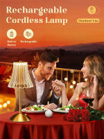 Lámpara De Mesa De Cristal Con Iluminación Tricromática Para Sala De Estar Y Dormitorio Luz Nocturna Sin Cable Protección Para Los Ojos Ajuste De Brillo Con Toque - details 8