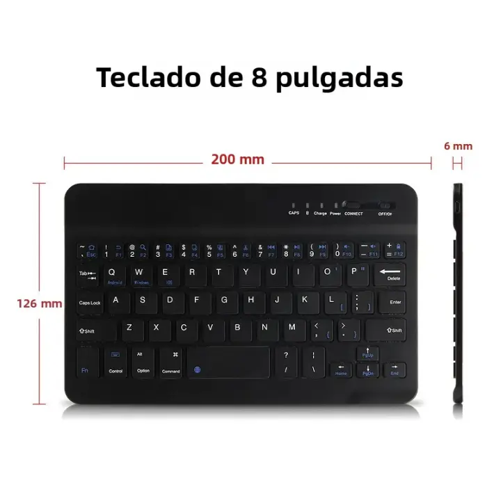 Teclado Bluetooth Mini HUWEI Recargable Para Tablet iPad iPhone Laptop Español Ruso Estilo Estándar Sin Cable - 1