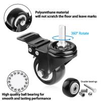 Ruedas Giratorias De Alta Resistencia Con Térmica De 1.5" 4 Piezas Para Carros De Supermercado Mesas De Trabajo Y Muebles Con Térmica De M8x25 - details 2