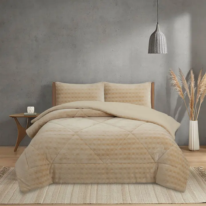NOVOTEXTIL Edredón de Invierno Sherpa Extra Grueso 560gr/m2 Sedalina Fibra Hueca Sherpa Suave Cálido Exterior Coralina Interior Borreguito Perfecto Climas Fríos Aporta Calidez Confort a tu Dormitorio Ideal Uso Diario Material de Alta Calidad - 1