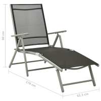 vidaXL Tumbona plegable textilene y aluminio y plateado Sillas de Exterior Ideal para jardín, playa, piscina, terraza Tumbona Piscina Tumbonas Playa Tumbonas Jardín Exterior - details 7