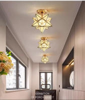 Lámpara De Techo Creativa De Cristal Negro/Oro Moderna Para Sala De Estar Pasillo Aisle Dormitorio Iluminación Interior Instalación Suelta Fuente De Alimentación AC - details 7