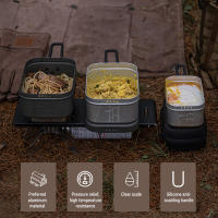 Caja De Almuerzo Campingmoon Plegable De Aluminio 650ml / 1300ml Con Mango Para Camping Picnic Contenedor Bento De Acampar - details 10