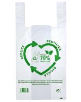 HOGARISIMO Pack de120 Bolsas de plástico con asas 35*50cm,bolsa de camiseta reutilizable de alta resistencia, ideales para tiendas, comercios, supermercados y uso doméstico. Fabricadas con material reciclable, ofrecen una excelente durabilidad y capacida - details 0