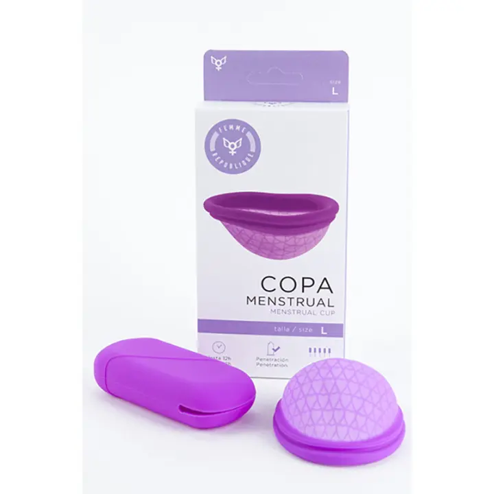 Femintimate Copa Menstrual Disco Silicona Talla L (7.6x6.5x3.4cms) Color Lila - 1