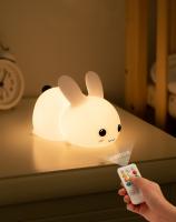 Lámpara De Noche LED Conejo RGB Recargable Con Control Remoto Y Sensor Táctil Para Niños Y Bebés Regalo De Juguete Animal De Silicona - details 2