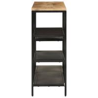 vidaXL Mesa consola madera maciza mango rugosa y hierro 110x30x75 cm Mesa de sofá Mesa de Entrada para Salón Consola de Entrada Mueble Recibidor Mesita Mesa auxiliar Salon - details 2