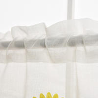 Cortina Valance Sutil Bordado De Hoja Con Cinta Voile Tratamiento De Ventana Para Ventanas Pequeñas/Cocina 39.4x19.7 Pulgadas 1 Panel - details 4