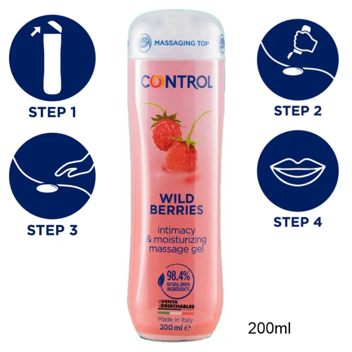 Control Lubricante Control Wild Berries Gel Masaje 3 en 1 - 200 ml 8058664162338 - 1