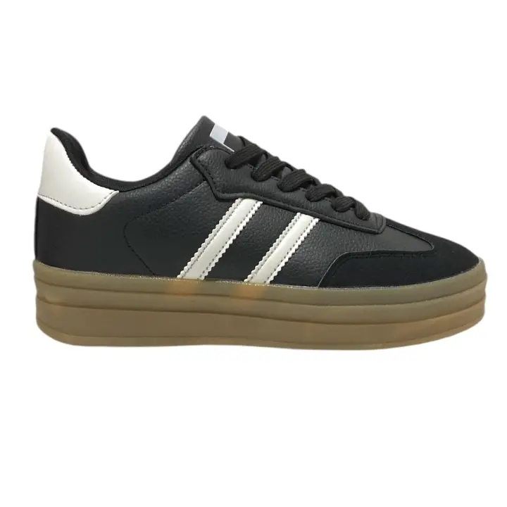 Deportiva Suela Tocino Ancha Negro - 1