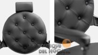 Sillón Clásico de Barbero hidráulico estilo Retro Vintage con reposapies integrado Mae Black Negro - Modelo 2025 - details 2