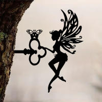 Juego De 2 Palos De Jardín Con Hechicera Y Gato Silueta De Hierro Para Decoración De Jardín Y Courtyard Arte En La Ramas De Árbol Plug-in En Tumba De Árbol - details 9