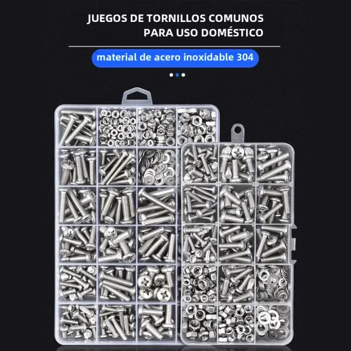 Kit De Juego De Tornillos Y Pernos Hexagonales Cruzados De Cabeza Redonda Material Galvanizado M2 M3 M4 M5 M6 Herramienta De Fijación Para Bricolaje Y Reparación - 1