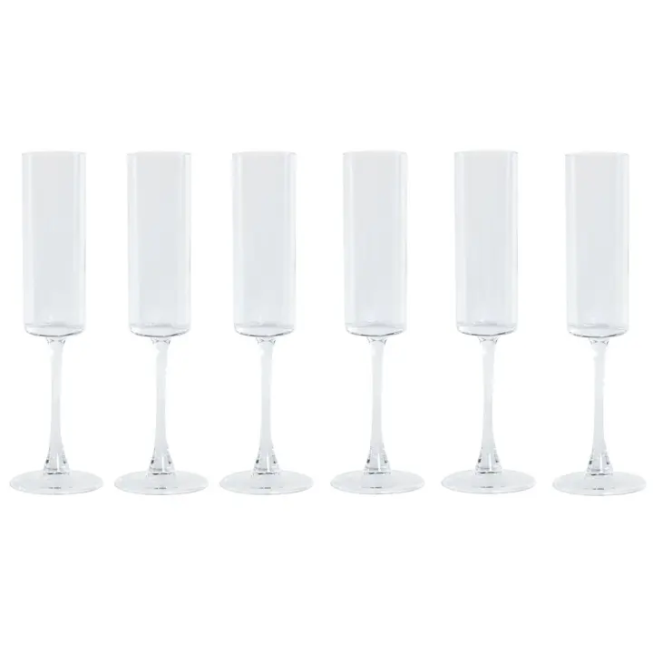 Copa achatada champán y cava Home ESPRIT Transparente Cristal 160 ml (6 Unidades) - 1