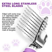 Cepillo Desenredador Para Mascotas Con Hojas De Seguridad Largas Herramienta Para Desenredar El Pelaje De Perros Y Gatos Adecuado Para Cabello Bajo Y Enredado - details 4