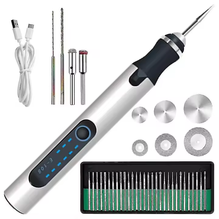 Grabado Eléctrico Pluma inalámbrico mini Talla pluma con 3 Velocidad Ajustable 300mAh recargable grabable Máquinas - 1