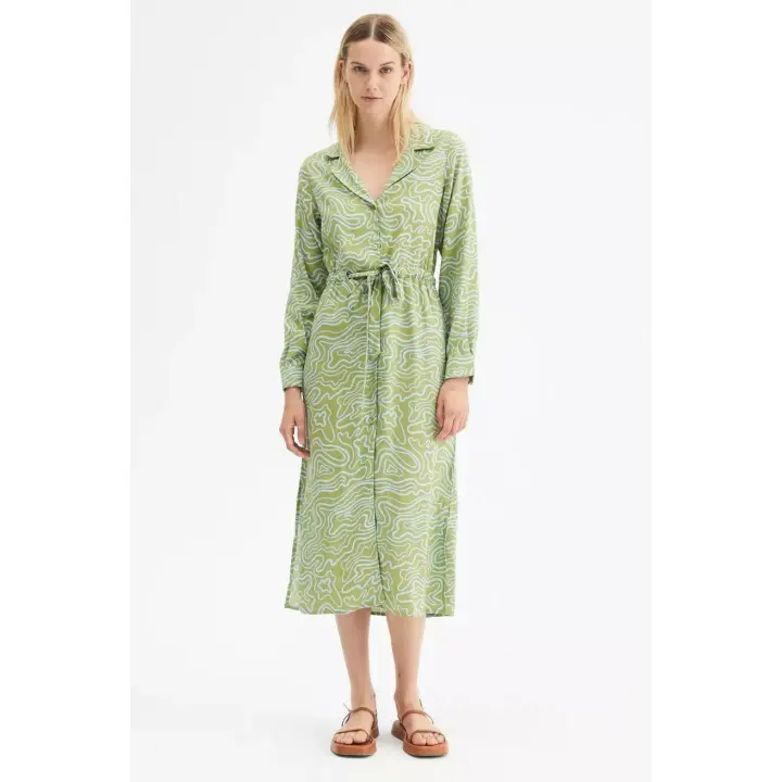 Compañia Fantastica Vestido Midi Camisero Ondas - 1