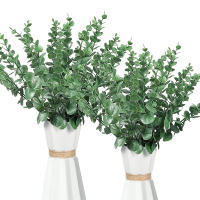 10/20PCS Hojas De Eucalipto Artificiales Ramas Plantas Falsas Para DIY Coronación De Navidad Boda Año Nuevo Fiesta Decoración De Mesa Hogar - details 8