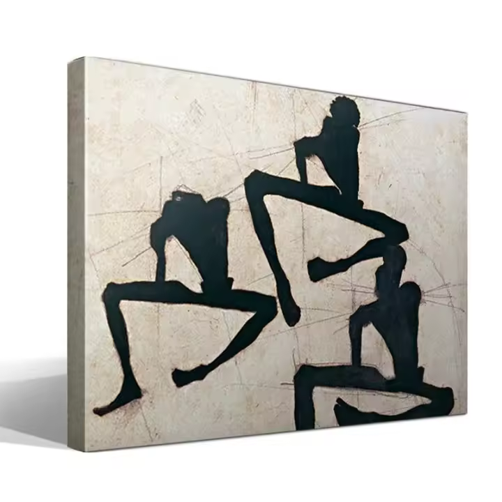 Cuadro Canvas Composición con Tres Desnudos Masculinos de Egon Leo Adolf Schiele - Imagen Alta Resolución - Impresión Sobre Lienzo de Algodón 100% - Bastidor de Madera 3x3cm - Reproduccion Digital - Cuadro de Calidad Superior - Fabricado en España - 1