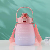Botella De Agua Deportiva De 1.3L Con Tapa De Pastilla Para Mujer Capacidad Grande Portátil Color Gradient Para Actividades Al Aire Libre - details 5