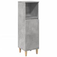 vidaXL Armario de baño madera contrachapada gris hormigón 30x30x100 cm - details 1