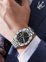 TOMI 4PCS Reloj De Negocios Para Hombre Lujo Con Caja De Regalo Caja De Diamante Calendar Correa De Acero Inoxidable Reloj De Cuarzo - details 4