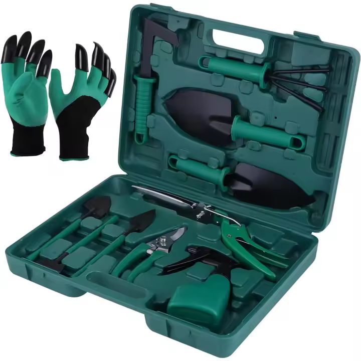 Herramientas de Jardinería Kit 11 Piezas Juego De Herramientas de Jardinería with Funda de Transporte with Guantes de Jardin - 1