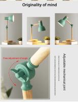 Lámpara De Mesa De Madera Creativa LED E27 Luz De Escritorio Protección Ocular Para Lectura Y Dormitorio Iluminación De Hogar - details 2