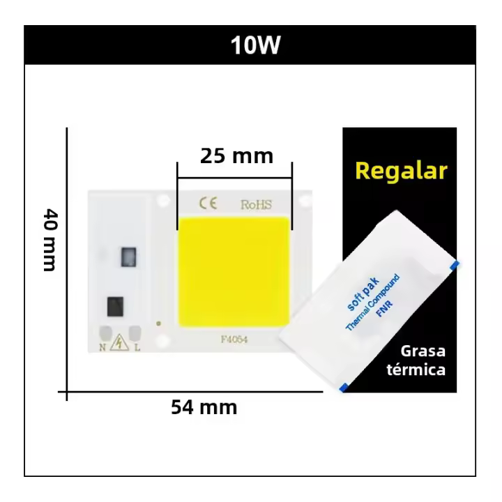 Chip LED COB Para Farol De Inundación Y Spot Luz De Iluminación DIY 10W 20W 30W 50W 60W 70V 110V 220V Sin Conducto Luz Fría/Cálida - 1