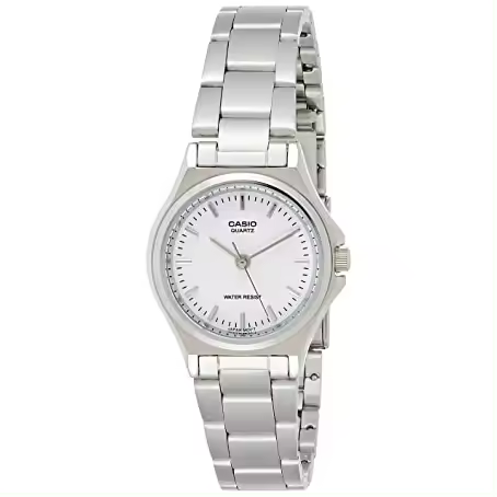 Casio Ltp-1130a-7ardf  Reloj Para Para Mujer Color Plateado. Esfera Blanca. - 1