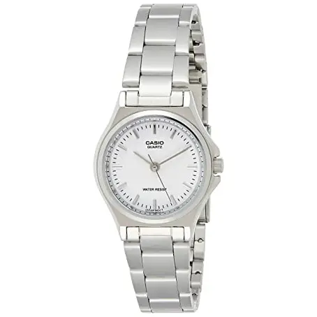Casio Ltp-1130a-7ardf  Reloj Para Para Mujer Color Plateado. Esfera Blanca. - 1