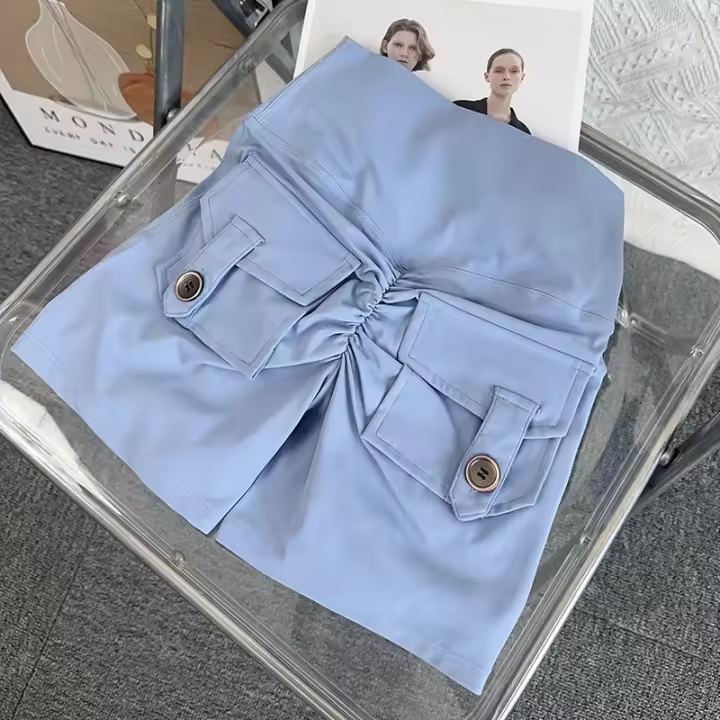 Shorts De Yoga De Cintura Alta Nude Para Glúteos Pera Con Bolsillo Rápidos Secado Entrenamiento En El Gimnasio Ciclismo Deportes Al Aire Libre Material Nylon Spandex - 1
