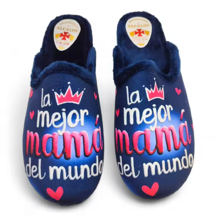 Zapatillas 'la Mejor Mama del Mundo' azul marino - 1