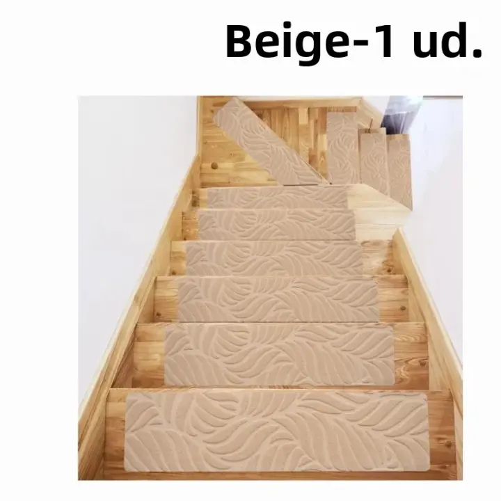 10Pcs Tapetes De Escalera Antideslizantes 76x21cm Alfombra De Tela Suave Para Escaleras Máquina Lavable Silenciosa Y Antideslizante - 1