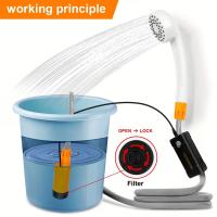 Kit de ducha exterior impermeable IP7 - 2 puestos, puerto de carga magnético, iluminación LED, manguera de 1,8 m - details 5