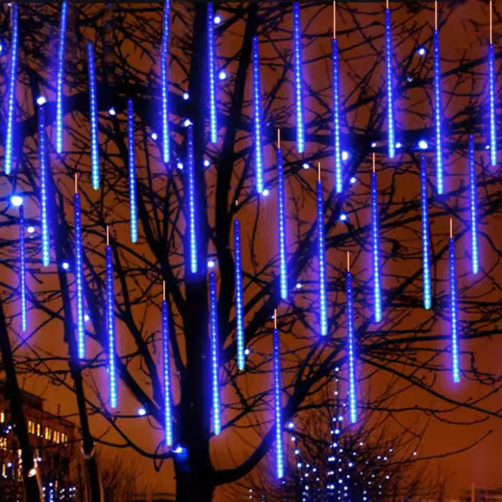Luces De Cadenas LED Meteorito Para Decoración De Navidad Y Bodas Fuente De Luz LED Multicolor Tamaño 400cm Decoración Exterior Y Interior - 1