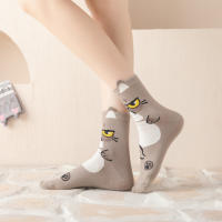 5 Pares De Calcetines De Mujer Estilo Gato Divertido Calcetines De Cuello Alto Absorbentes De Humedad Regalos Para Mujeres - details 1