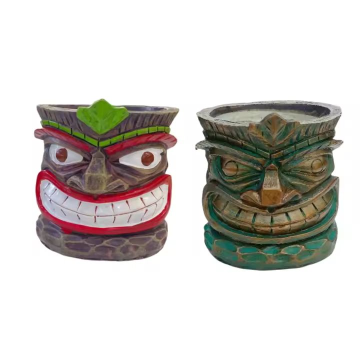 Vaso De Resina Decorativo Con Boca Grande Totem Divertido Ornamento De Flor Para Jardín Y Patio Decoración De Plantas Verdes - 1