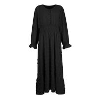 Vestido Bohemio Largo De Maxi Para Mujer Con Cintura Elástica Y Estampado A-Line Manga Larga Vestido De Dama Con Volante Y Hemorragia Suave Para Primavera Y Otoño - details 16