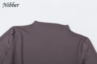 Vestido Simple Ruched Para Mujer Temperamento Moda Manga Larga Cuello En O Ajustado Estirado Clásico Hipster Vestidos - details 5