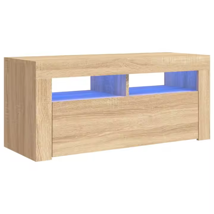 Mueble TV combinadoMueble de TV con luces LED roble Sonoma 90x35x40 cm - 1